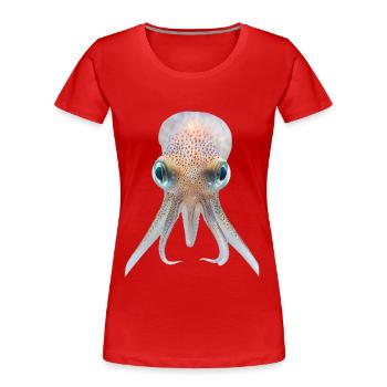 Tintenfisch - Frauen Premium Bio T-Shirt - Rot - Vorne - Mia (176cm)