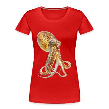 Tintenfisch - Frauen Premium Bio T-Shirt - Rot - Vorne - Mia (176cm)