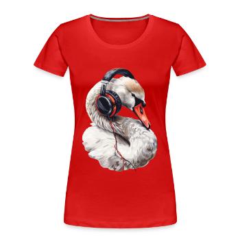 Schwan - Frauen Premium Bio T-Shirt - Rot - Vorne - Mia (176cm)