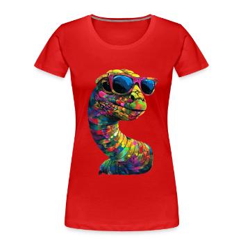 Wurm - Frauen Premium Bio T-Shirt - Rot - Vorne - Mia (176cm)