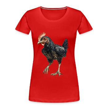 Huhn - Frauen Premium Bio T-Shirt - Rot - Vorne - Mia (176cm)