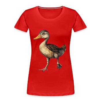 Ente - Frauen Premium Bio T-Shirt - Rot - Vorne - Mia (176cm)