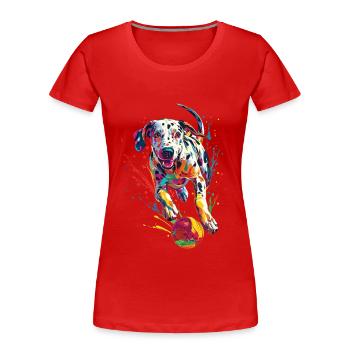 Dalmatiner - Frauen Premium Bio T-Shirt - Rot - Vorne - Mia (176cm)