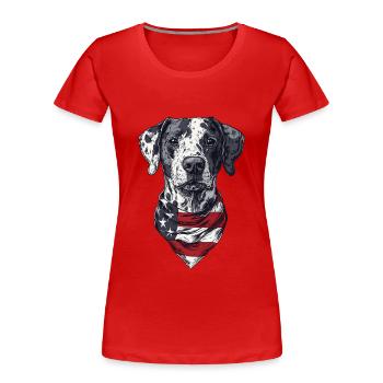 Dalmatiner - Frauen Premium Bio T-Shirt - Rot - Vorne - Mia (176cm)