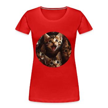 Bengalen - Frauen Premium Bio T-Shirt - Rot - Vorne - Mia (176cm)