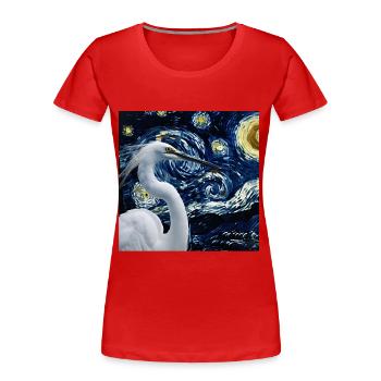 Reiher Vogel - Frauen Premium Bio T-Shirt - Rot - Vorne - Mia (176cm)