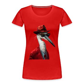 Reiher Vogel - Frauen Premium Bio T-Shirt - Rot - Vorne - Mia (176cm)
