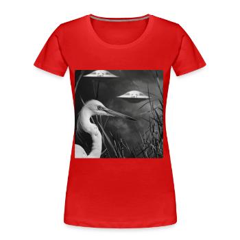 Reiher Vogel - Frauen Premium Bio T-Shirt - Rot - Vorne - Mia (176cm)