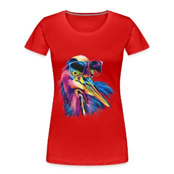 Reiher Vogel - Frauen Premium Bio T-Shirt - Rot - Vorne - Mia (176cm)