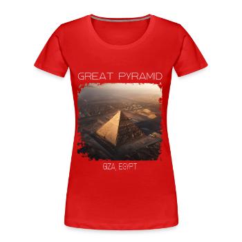 Große Pyramide - Frauen Premium Bio T-Shirt - Rot - Vorne - Mia (176cm)