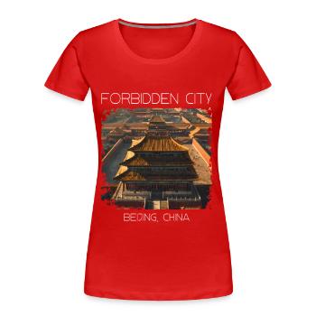 Verbotene Stadt - Frauen Premium Bio T-Shirt - Rot - Vorne - Mia (176cm)