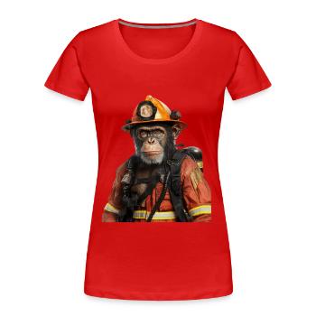 Schimpanse - Frauen Premium Bio T-Shirt - Rot - Vorne - Mia (176cm)