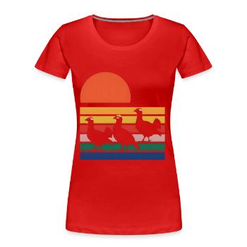Auerhahn - Frauen Premium Bio T-Shirt - Rot - Vorne - Mia (176cm)