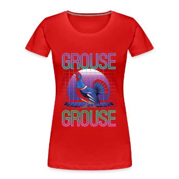 Auerhahn - Frauen Premium Bio T-Shirt - Rot - Vorne - Mia (176cm)