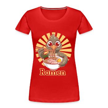 Auerhahn - Frauen Premium Bio T-Shirt - Rot - Vorne - Mia (176cm)