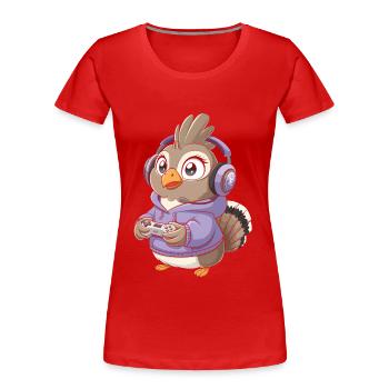 Auerhahn - Frauen Premium Bio T-Shirt - Rot - Vorne - Mia (176cm)