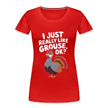 Auerhahn - Frauen Premium Bio T-Shirt - Rot - Vorne - Mia (176cm)