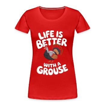 Auerhahn - Frauen Premium Bio T-Shirt - Rot - Vorne - Mia (176cm)
