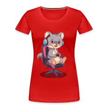 Wiesel - Frauen Premium Bio T-Shirt - Rot - Vorne - Mia (176cm)