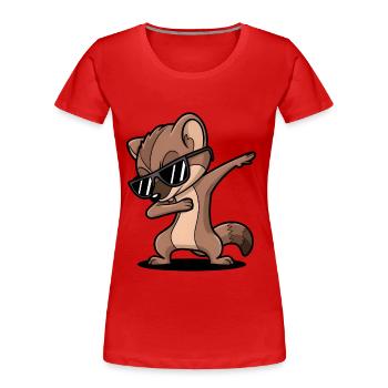 Wiesel - Frauen Premium Bio T-Shirt - Rot - Vorne - Mia (176cm)