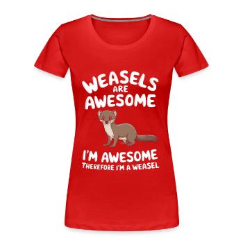 Wiesel - Frauen Premium Bio T-Shirt - Rot - Vorne - Mia (176cm)