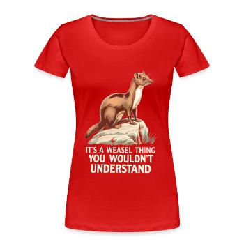 Wiesel - Frauen Premium Bio T-Shirt - Rot - Vorne - Mia (176cm)