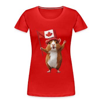 Meerschweinchen - Frauen Premium Bio T-Shirt - Rot - Vorne - Mia (176cm)
