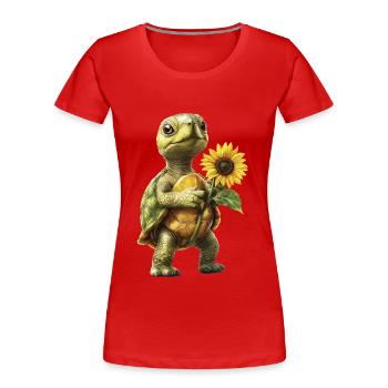 Huhn - Frauen Premium Bio T-Shirt - Rot - Vorne - Mia (176cm)