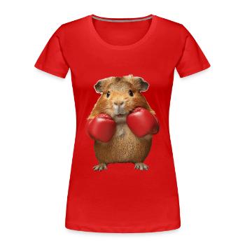 Meerschweinchen - Frauen Premium Bio T-Shirt - Rot - Vorne - Mia (176cm)