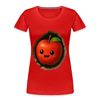 Apfel - Frauen Premium Bio T-Shirt - Rot - Vorne - Mia (176cm)