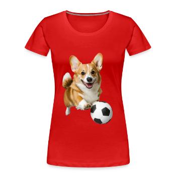 Corgi - Frauen Premium Bio T-Shirt - Rot - Vorne - Mia (176cm)