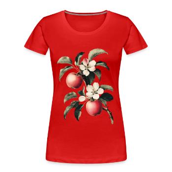 Apfel - Frauen Premium Bio T-Shirt - Rot - Vorne - Mia (176cm)