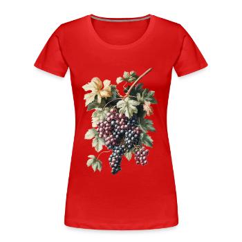 Trauben - Frauen Premium Bio T-Shirt - Rot - Vorne - Mia (176cm)