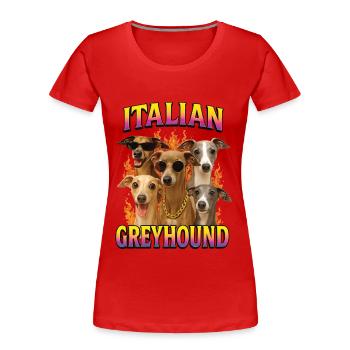 Italienisches Windspiel - Frauen Premium Bio T-Shirt - Rot - Vorne - Mia (176cm)