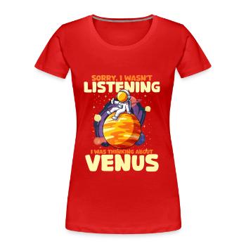 Venus - Frauen Premium Bio T-Shirt - Rot - Vorne - Mia (176cm)