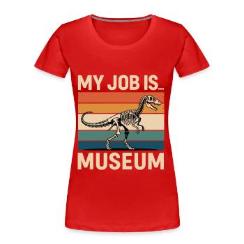 Museum - Frauen Premium Bio T-Shirt - Rot - Vorne - Mia (176cm)