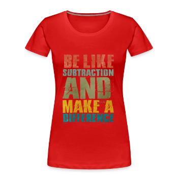 Mathe - Frauen Premium Bio T-Shirt - Rot - Vorne - Mia (176cm)