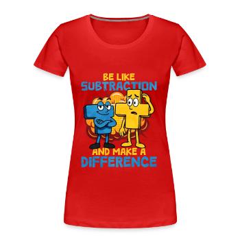Mathe - Frauen Premium Bio T-Shirt - Rot - Vorne - Mia (176cm)