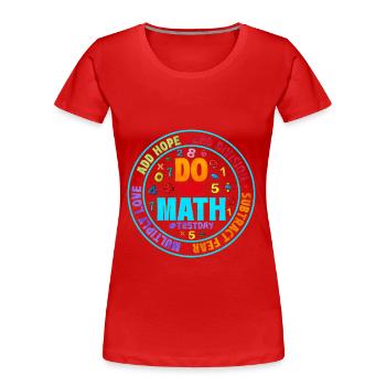 Mathe - Frauen Premium Bio T-Shirt - Rot - Vorne - Mia (176cm)