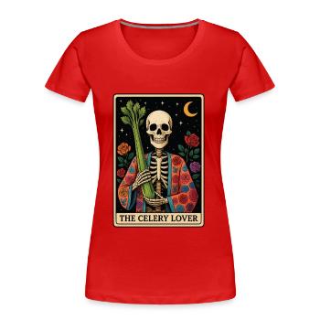 Sellery Tarot - Frauen Premium Bio T-Shirt - Rot - Vorne - Mia (176cm)