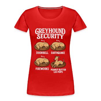 Windhund Greyhound - Frauen Premium Bio T-Shirt - Rot - Vorne - Mia (176cm)