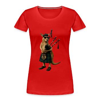 Känguru Dudelsack - Frauen Premium Bio T-Shirt - Rot - Vorne - Mia (176cm)