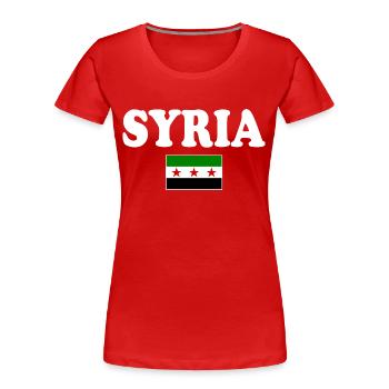 Drapeau de la Syrie - T-shirt bio Premium Femme - rouge - Devant - Mia (176cm)