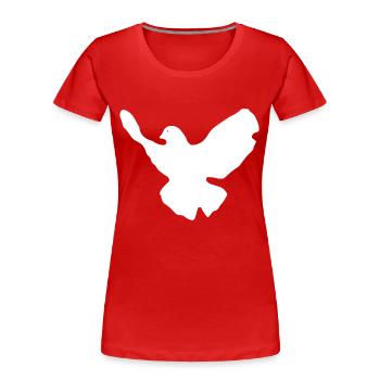 Friedenstaube - Frauen Premium Bio T-Shirt - Rot - Vorne - Mia (176cm)