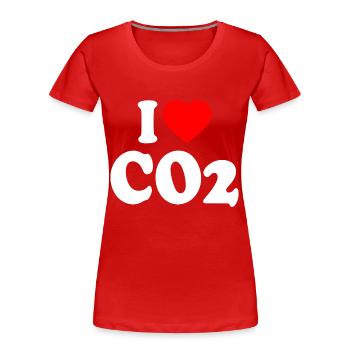 I love co2 - Women's Premium Organic T-Shirt - red - Front - Mia (176cm)