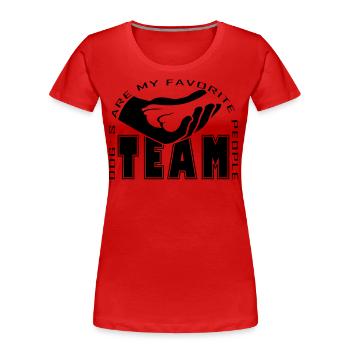 Hund Team Pfote Hand Hundesport Hundeliebe - Frauen Premium Bio T-Shirt - Rot - Vorne - Mia (176cm)