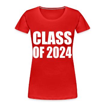 Class of 2024 - T-shirt bio Premium Femme - rouge - Devant - Mia (176cm)