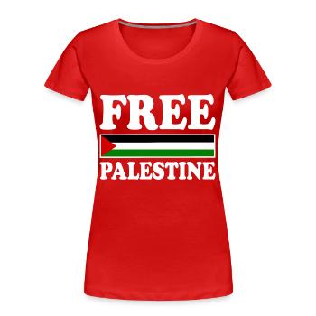Free palestine - T-shirt bio Premium Femme - rouge - Devant - Mia (176cm)