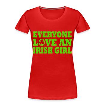 st patricks day - T-shirt bio Premium Femme - rouge - Devant - Mia (176cm)