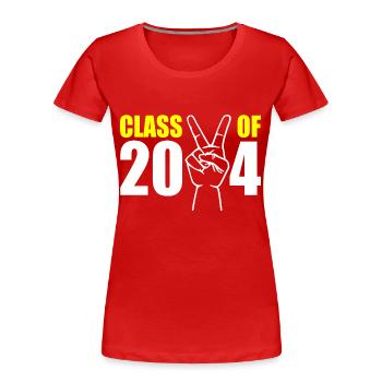 Class of 2024 - T-shirt bio Premium Femme - rouge - Devant - Mia (176cm)